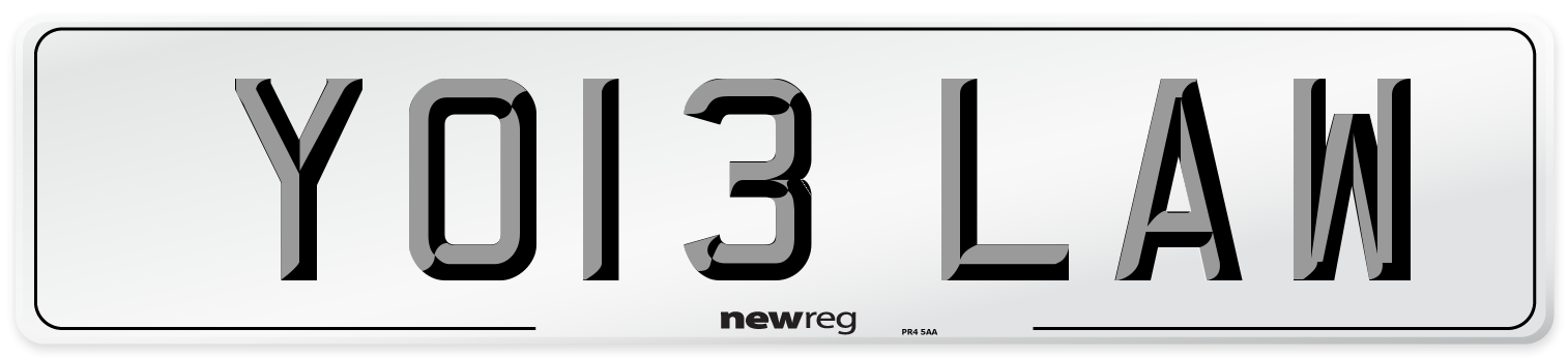YO13 LAW Number Plate from New Reg